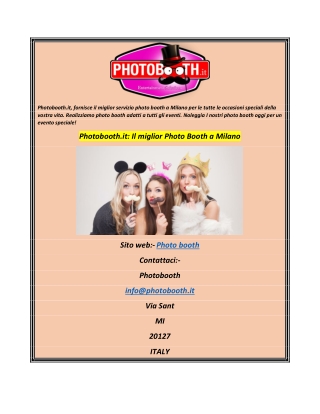 PhotobootiImiglior Photo Booth a Milano