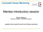 Mentee introductory session Peter Melling Marketech Solutions - business consultancy explains how to get the most out
