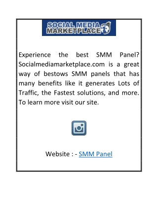 SMM Panel |Socialmediamarketplace.com