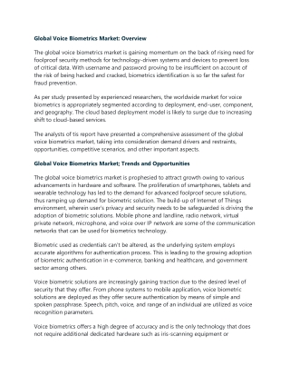 Voice Biometrics Market