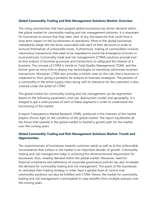 Commodity Trading and Risk Management Solutions Market