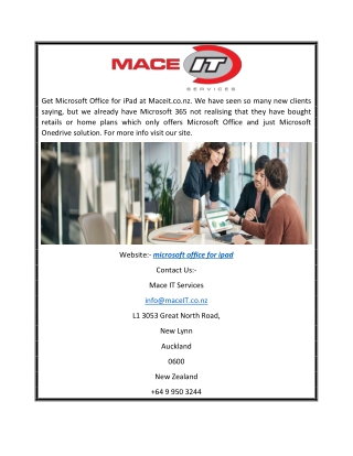 Microsoft Office for Ipad | Maceit.co.nz