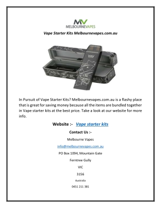 Vape Starter Kits  Melbournevapes.com