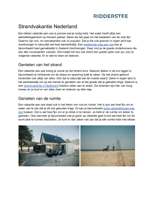 Strandvakantie Nederland