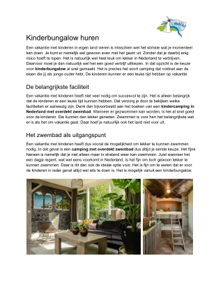 Kinderbungalow huren