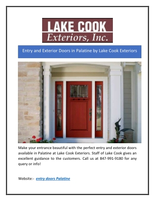 Entry and Exterior Doors in Palatine by Lake Cook Exteriors