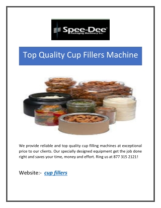 Top Quality Cup Fillers Machine