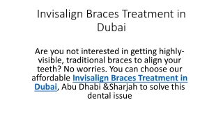 Invisalign Braces Treatment in Dubai