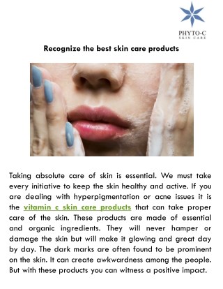 Recognize the best skin care products