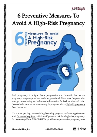 6 Preventive Measures To Avoid A High-Risk Pregnancy