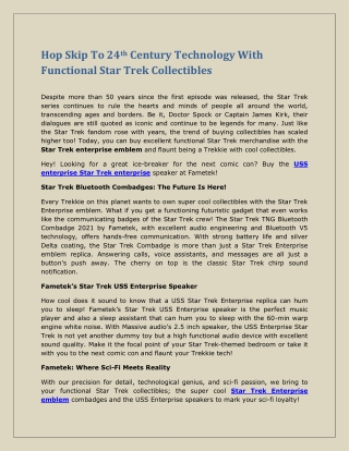 Hop Skip To 24th Century Technology With Functional Star Trek Collectibles