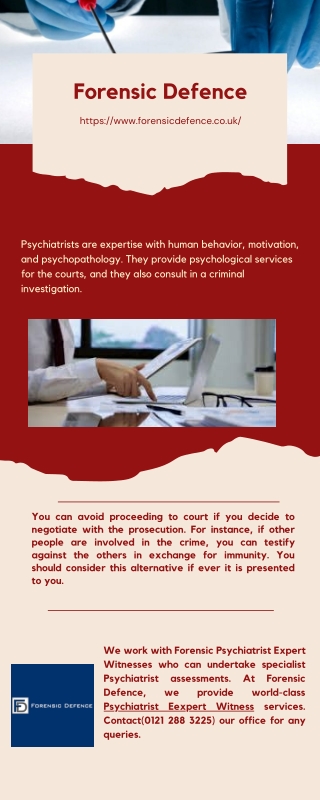 Psychiatrist Eexpert Witness- Forensic Defence