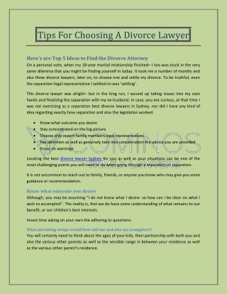 Tips For Choosing A Divorce Lawyer
