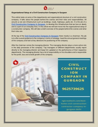 Looking For Civil construction company in Gurgaon
