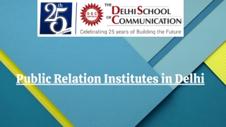 Public Relation Institutes in Delhi