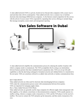 Van Sales Software in Dubai