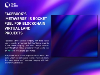 Facebook’s ‘Metaverse’ is Rocket Fuel for Blockchain Virtual Land Projects