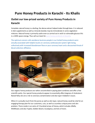 Pure Honey Products in Karachi