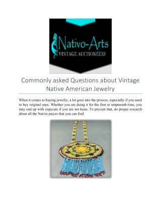 Commonly asked Questions about Vintage Native American Jewelry