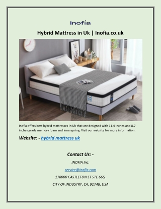 Hybrid Mattress in Uk | Inofia.co.uk