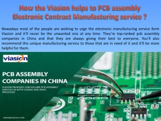 How the Viasion helps to PCB assembly Electronic Contract Manufacturing service?