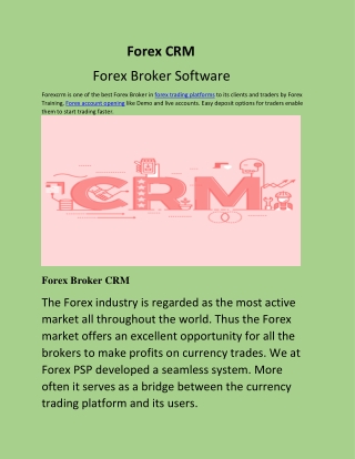 Forex Broker Software