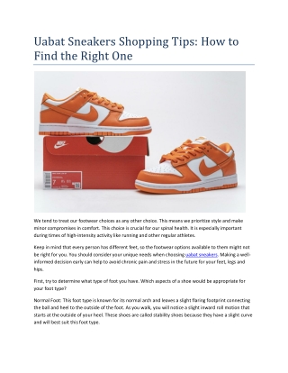 Uabat Sneakers Shopping Tips How to Find the Right One