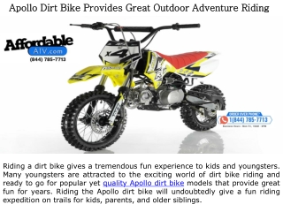 Apollo Dirt Bike Provides Great Outdoor Adventure Riding