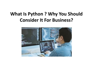 What Is Python ? Why You Should Consider It For Business?