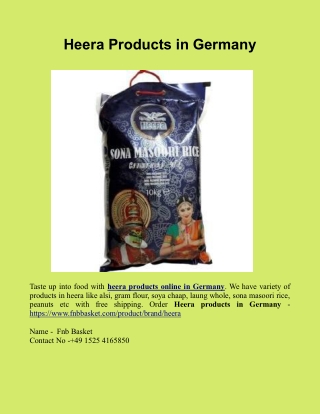 Heera Products in Germany