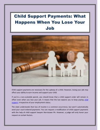 Child Support Payments: What Happens When You Lose Your Job