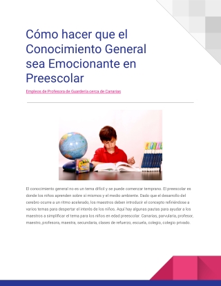 Empleos de Profesora de Guardería cerca de Canarias
