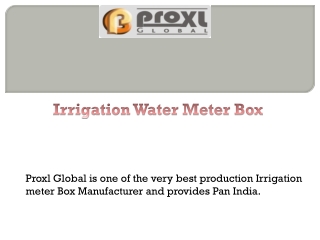 Manufacturer of Irrigation Water Meter Box