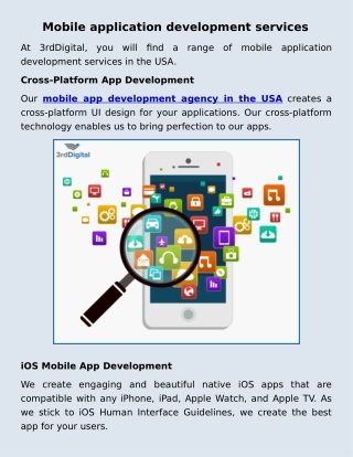 Mobile application development services
