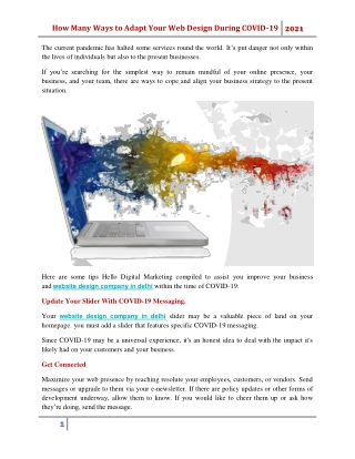 How Many Ways to Adapt Your Web Design During COVID-19