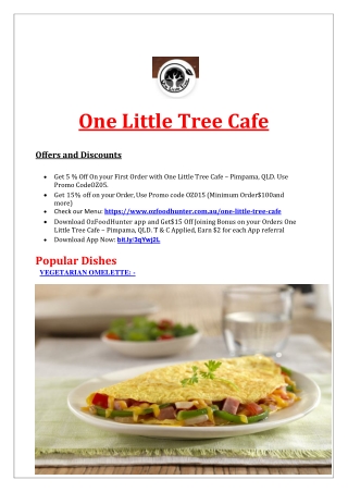 5% Off - One Little Tree Cafe Menu Pimpama, QLD