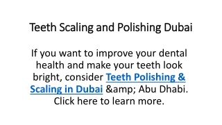 Teeth Scaling and Polishing Dubai
