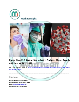 Indian Covid-19 Diagnostics Industry Analysis, Trends and Forecast 2021-2027