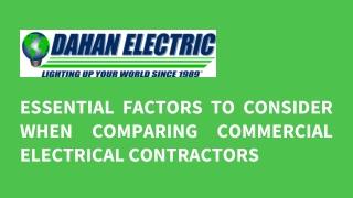 Essential Factors to Consider When Comparing Commercial Electrical Contractors