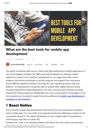 What are the best tools for mobile app development