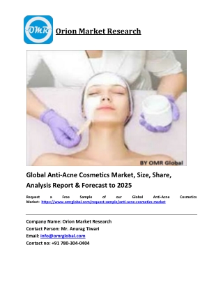 Global Anti-Acne Cosmetics Market Trends, Size, Competitive Analysis and Forecas