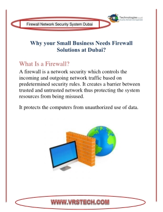 Why Business Need Firewall Network Security Services Dubai?