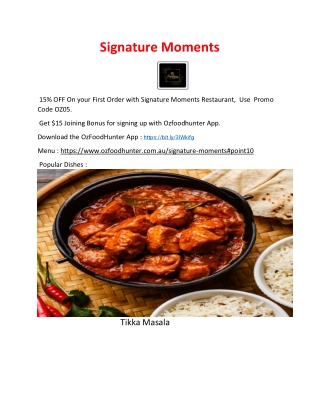 10% Off - Signature Moments Indian restaurant , QLD