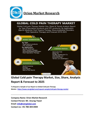 Global Cold pain Therapy Market Growth, Size, Share, Industry Report and Forecas