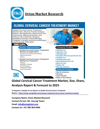 Global Cervical Cancer Treatment Market Growth, Size, Share, Industry Report and