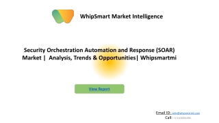 Security Orchestration Automation and Response (SOAR) Market Research, Global An
