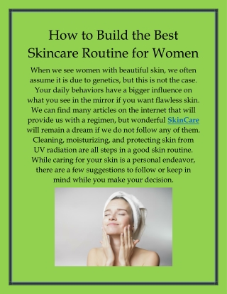 How to Build the Best Skincare Routine for Women