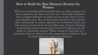 How to Build the Best Skincare Routine for Women