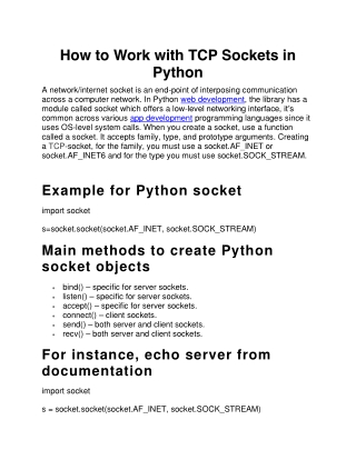 How to Work with TCP Sockets in Python