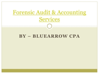 Forensic Auditing & Accounting Services in the USA – BlueArrowCPAs